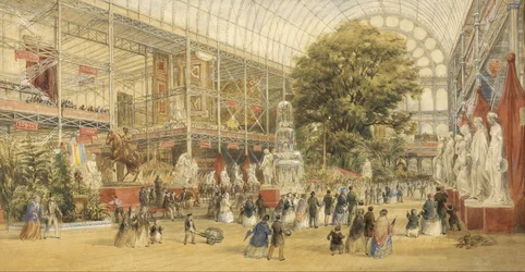 Koningin Victoria opent de Universele Tentoonstelling van 1851, in het Crystal Palace in Londen